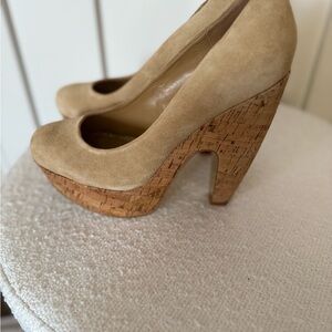 Elegant Tan Platform Heels